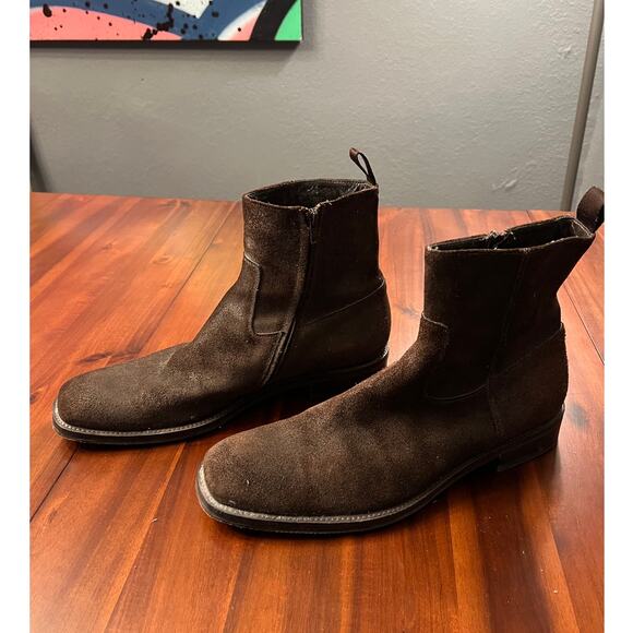 To Boot New York Men’s Suede Zipper Ankle Boots, Size 12 - Picture 1 of 5